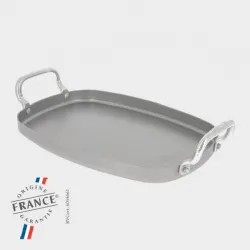 Купить сковорода 38х26см h2,5см "планча", with 2 handles, белая сталь "mineral b element" 5640.01 – цена от завода, доставка до двери | RuOborudovanie.ru