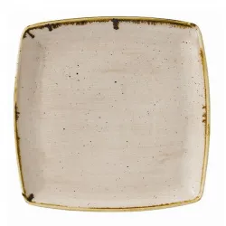 Купить тарелка мелкая квадратная 26,8см, без борта, stonecast, цвет nutmeg cream snmsds101 – цена от завода, доставка до двери | RuOborudovanie.ru