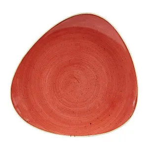 Тарелка мелкая треугольная 26,5СМ, без борта, Stonecast, цвет Berry Red Sbrstr101 – купить по цене завода