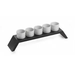 Подиум с емкостями для шпажек, 31Х7СМ H10См, дерево, цвет венге, емкости - фарфор 51273900 – купить по цене завода