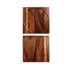 Купить блюдо деревянное 33,5х33,5см, двухстороннее, buffet wood zcawpb121 – цена от завода, доставка до двери | RuOborudovanie.ru