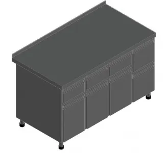 Стол для кофемашины Abat СКМ-7-2, арт.21000801143 с бортом, с ящиками 3 выдв+3 откидных – купить по цене завода