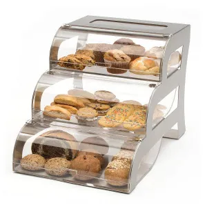 Этажерка Bakery 3-х ярусная, для выпечки, 59,1х38,8см H39,4см, акрил/нерж.сталь Bk010 – купить по цене завода