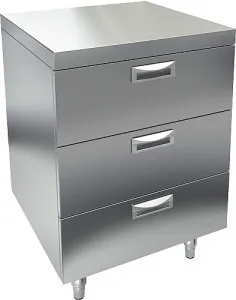 Модуль барный Hicold НБМТ 3-6/6 закрытый с тремя ящиками, 600х600х850мм – купить по цене завода