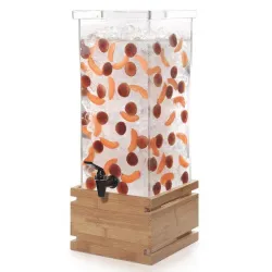 Диспенсер для сока Rosseto Beverage Ld131, 15,1л 24,9Х24,9см H59,7см, бамбук/акрил – купить в RuOborudovanie.ru с доставкой до двери Купить диспенсер для сока rosseto beverage ld131, 15,1л 24,9х24,9см h59,7см, бамбук/акрил – цена от завода, доставка до двери | RuOborudovanie.ru
