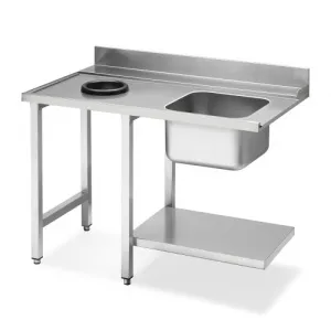 Стол для ПММ Smeg WT5120 для купольных ПММ с мойкой и отверстием для слива, соединение слева – купить в Санкт-Петербурге по цене завода