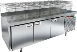 Купить стол охлаждаемый hicold sn 111/tn lt о sh под тепл.оборуд. (-2+10), островн., 3 двери, на низ.ножках – цена от завода, доставка до двери | RuOborudovanie.ru