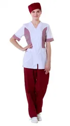 Купить брюки повара летние женские бордовые [00203] в Санкт-Петербурге – цена завода, доставка до двери | RuOborudovanie.ru