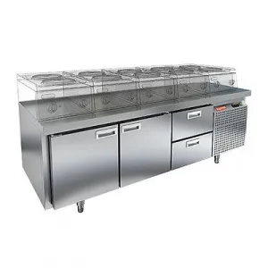 Стол охлаждаемый Hicold SN 112/TN О LT под тепл.оборуд.(-2+10),островн., 2 двери, 2 ящ. – купить по цене завода