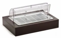 Поднос для пакетированного джема/масла, с крышкой Roll-Top, с хладогеном, на дерев. Основании венге – купить в RuOborudovanie.ru с доставкой до двери Купить поднос для пакетированного джема/масла, с крышкой roll-top, с хладогеном, на дерев. основании венге – цена от завода, доставка до двери | RuOborudovanie.ru