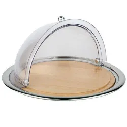 Поднос для сыра D45См H24См, с крышкой Roll-Top, S/S+Дерево+П/К 09085Aps – купить в RuOborudovanie.ru с доставкой до двери Купить поднос для сыра d45см h24см, с крышкой roll-top, s/s+дерево+п/к 09085aps – цена от завода, доставка до двери | RuOborudovanie.ru