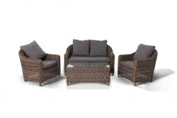Купить лаунж-зона садовая 4sis кон панна (коричневый) арт.kps2c2t-4-set brown из искус.ротанга алюм.каркас в Санкт-Петербурге – цена завода, доставка до двери | RuOborudovanie.ru