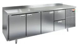 Купить стол охлаждаемый hicold gn 1112/tn (-2+10), 3 двери, 2 ящ, 2280х700х850 – цена от завода, доставка до двери | RuOborudovanie.ru