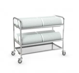 Тележка для тарелок Атеси ТТ-Л-2-1200.600-02 (ТТ-2) 2яруса на 164тарел., колеса, нагрузка до 120кг – купить в Санкт-Петербурге по цене завода