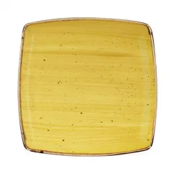 Купить тарелка мелкая квадратная 26,8см, без борта, stonecast, цвет mustard seed yellow smssds101 – цена от завода, доставка до двери | RuOborudovanie.ru