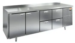 Купить стол охлаждаемый hicold gn 1122/tn (-2+10), 2 двери, 4 ящ, 2280х700х850 – цена от завода, доставка до двери | RuOborudovanie.ru