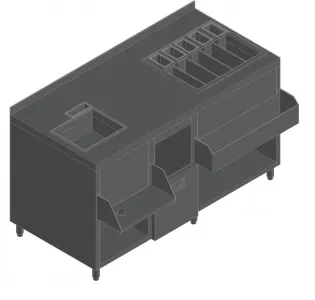 Барная станция Hicold НБМКС-15/7БПК с бортом, без ящиков и вертушки – купить по цене завода
