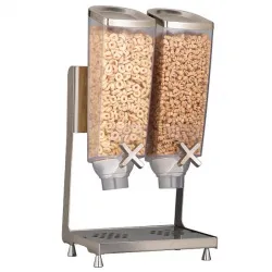 Купить диспенсер rosseto ez-pro для сыпучих продуктов, две емкости по 3,8л, 25,4х20,3см h53,3см, сталь/акри – цена от завода, доставка до двери | RuOborudovanie.ru