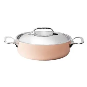 Кастрюля медная 1,8Л D20См H6,5См, с крышкой и ручками из нержавеющей стали 6441.20 – купить в Санкт-Петербурге по цене завода