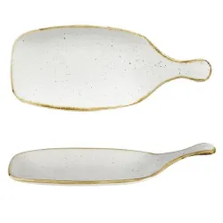 Купить блюдо сервировочное 28,4см, без борта, с ручкой, stonecast, цвет barley white swhspdlh1 – цена от завода, доставка до двери | RuOborudovanie.ru