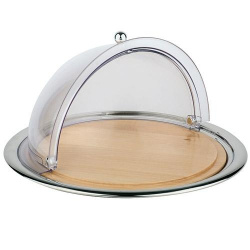 Поднос для сыра D45См H24См, с крышкой Roll-Top, S/S+Дерево+П/К 09085Aps – купить в RuOborudovanie.ru с доставкой до двери Купить поднос для сыра d45см h24см, с крышкой roll-top, s/s+дерево+п/к 09085aps – цена от завода, доставка до двери | RuOborudovanie.ru