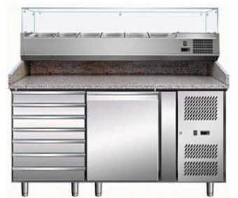 Стол для пиццы Koreco SPZ1610TN (+5/+10) гранит.столеш.1дв, 7ящ. – купить в Санкт-Петербурге по цене завода