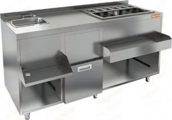 Барная станция Hicold НБМКС-15/6БПК с бортом, без ящиков – купить по цене завода