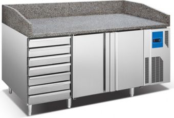 Стол для пиццы Koreco SPZ 2610 WN (+0/+12) гранит.столеш, 2 дв, 7ящ. – купить в Санкт-Петербурге по цене завода
