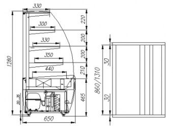 Витрина кондитерская Полюс K70 VM 0,9-1 0012-0109 (ВХСв-0,9д Carboma) – купить по цене завода