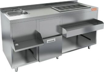Барная станция Hicold НБМКС-15/6БПК с бортом, без ящика +100мм столешница – купить по цене завода