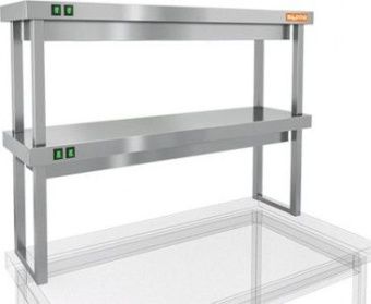 Полка тепловая Hicold TP2-12/3 двухярусная настольная (1200х300х800мм) – купить в Санкт-Петербурге по цене завода