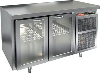 Стол охлаждаемый Hicold GNG 11 HT O (+2+10), островн., 2 стеклянные двери, 1390х700х850 – купить по цене завода